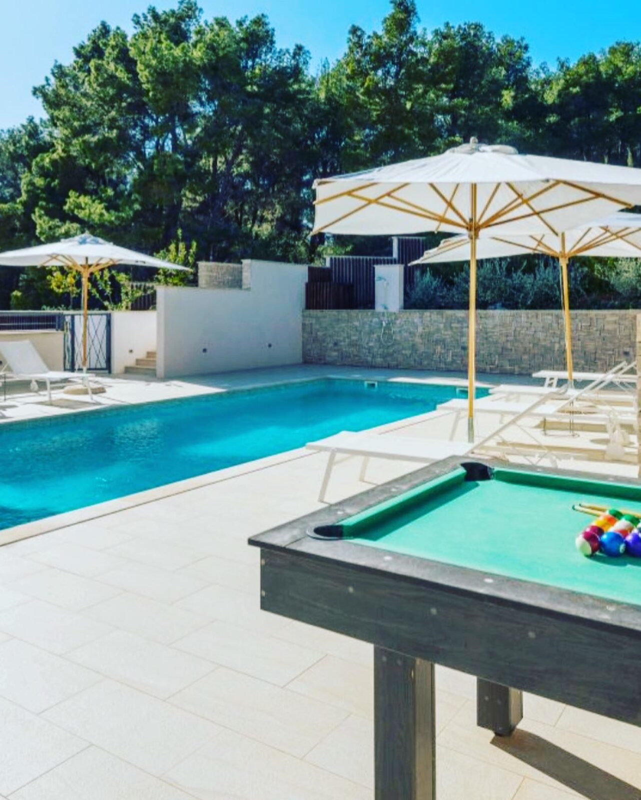 Brač Luxury Villa pool at dusk