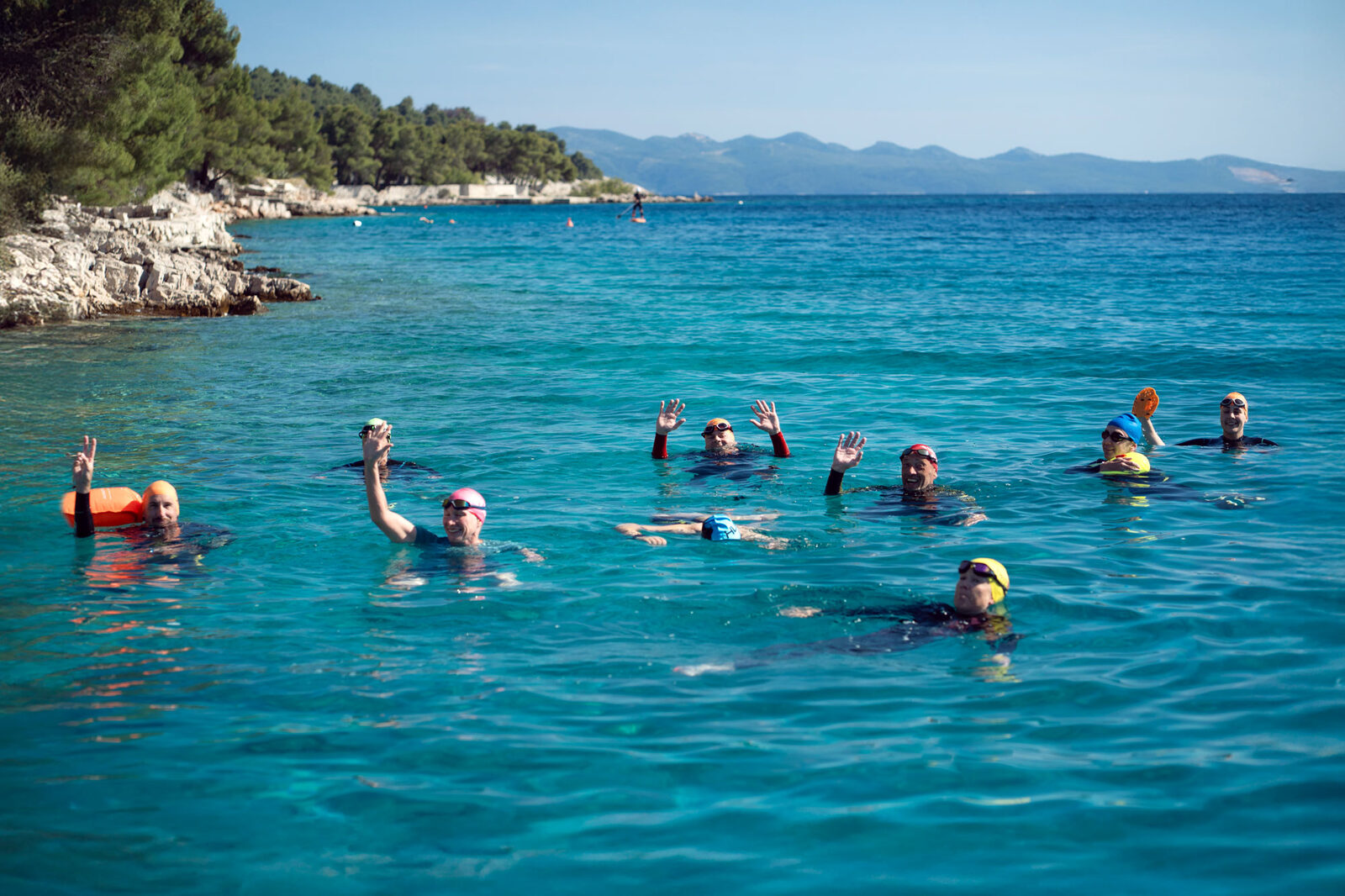 Group open water swimming session