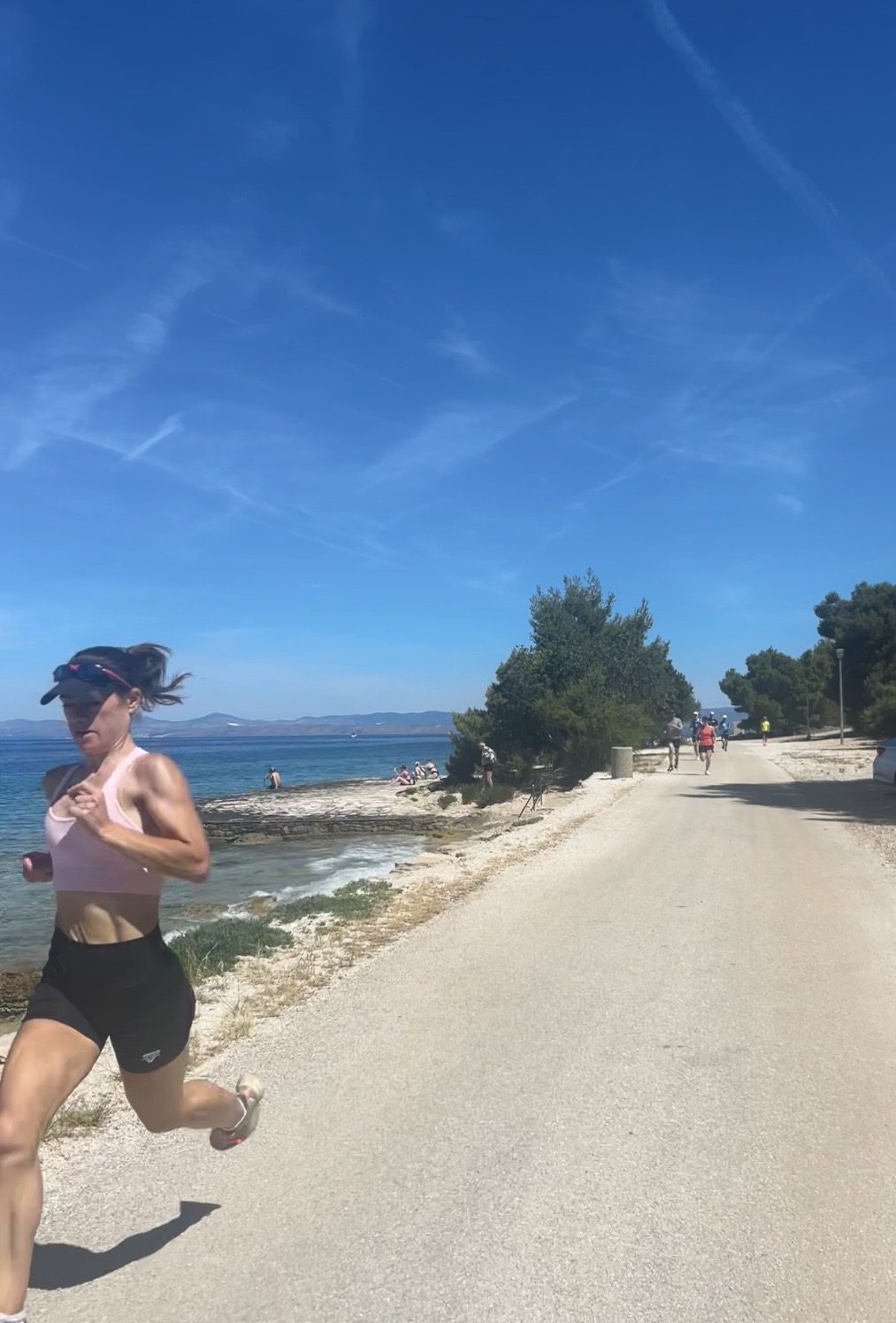 Cycling group briefing on the coast road