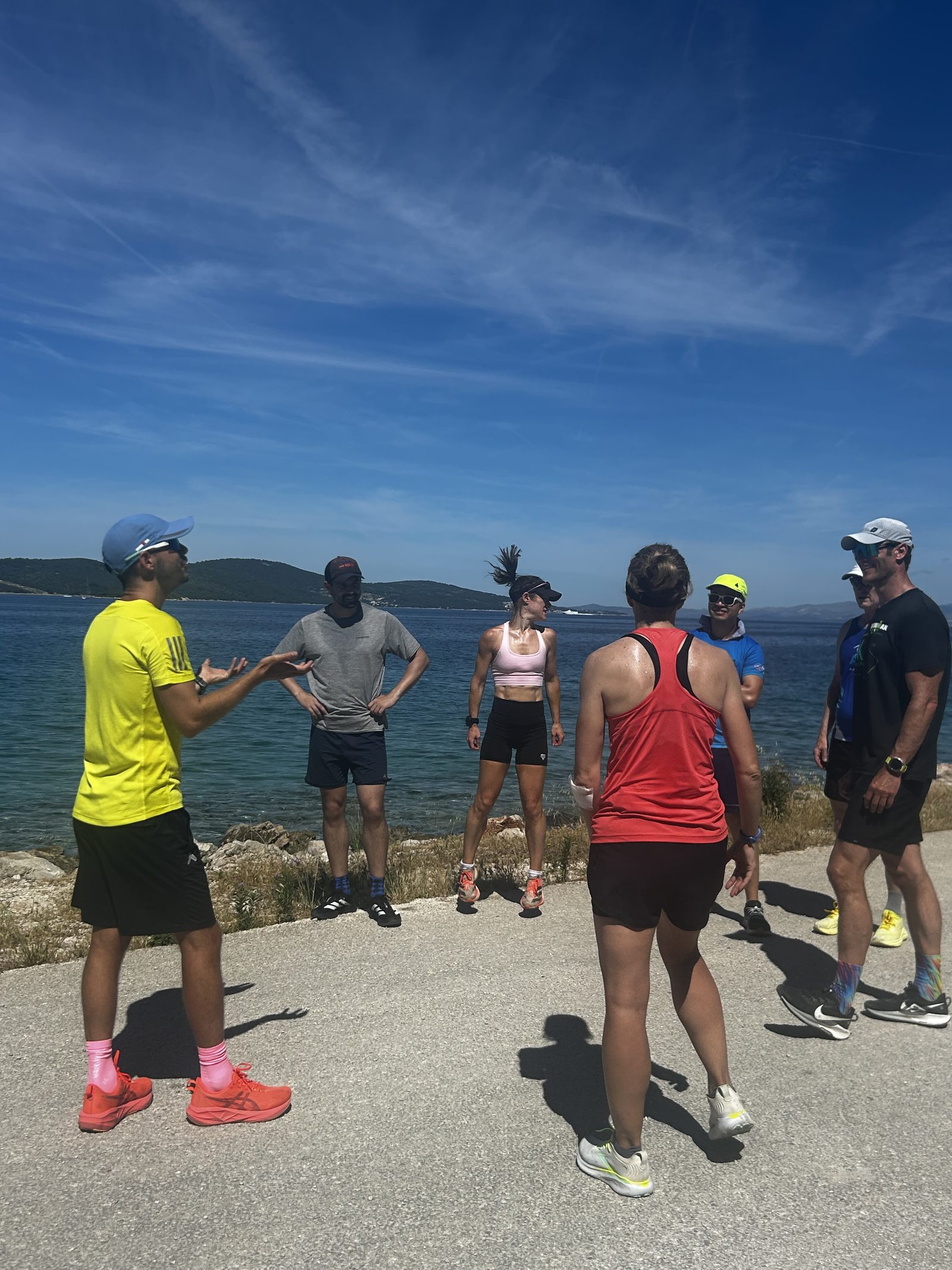 Triathlete entering the sea, Brač Island